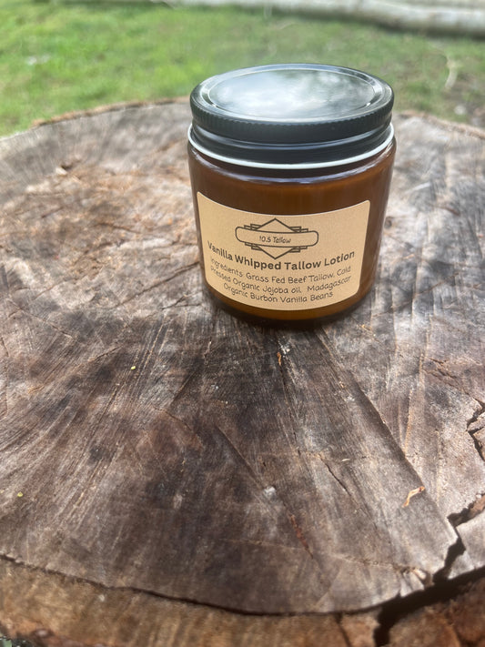 Vanilla Scented Whipped Tallow Lotion 4 oz jar